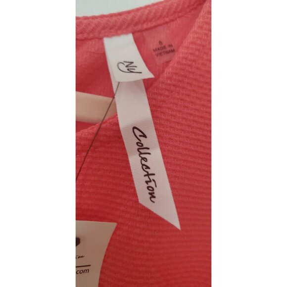 NY Collection Women's 2 Piece Dress Set Navy Peach Size 8 NWT Back Zip 3/4 Sleev - Picture 4 of 15